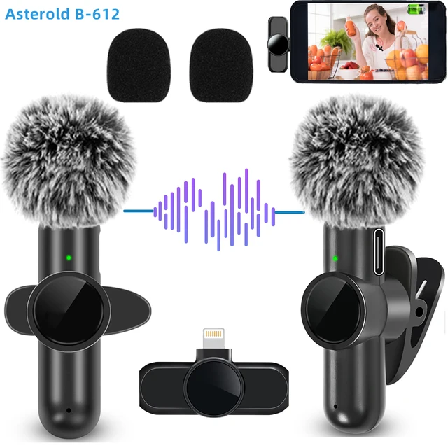 2.4G Wireless Lavalier Microphone Noise Cancelling Audio Video Recording for IPhone/iPad/Android/Xiaomi/Samsung Live Game Mic 1