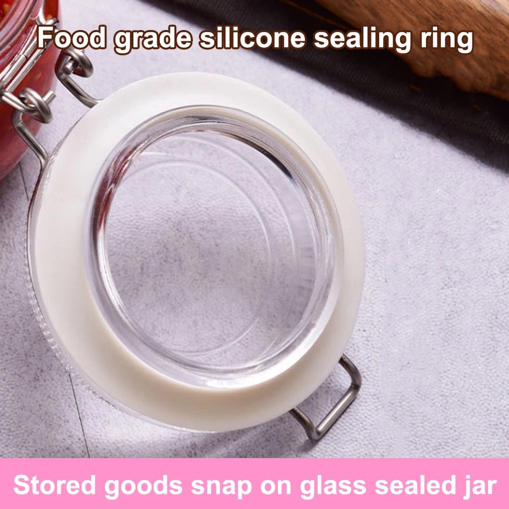 Glass Sealed Jar Food Grade Pickled Vegetables Pickled Vegetables Honey Soaked Wine Jam Tea Coffee Storage Jar Buckle Glass Jar 5