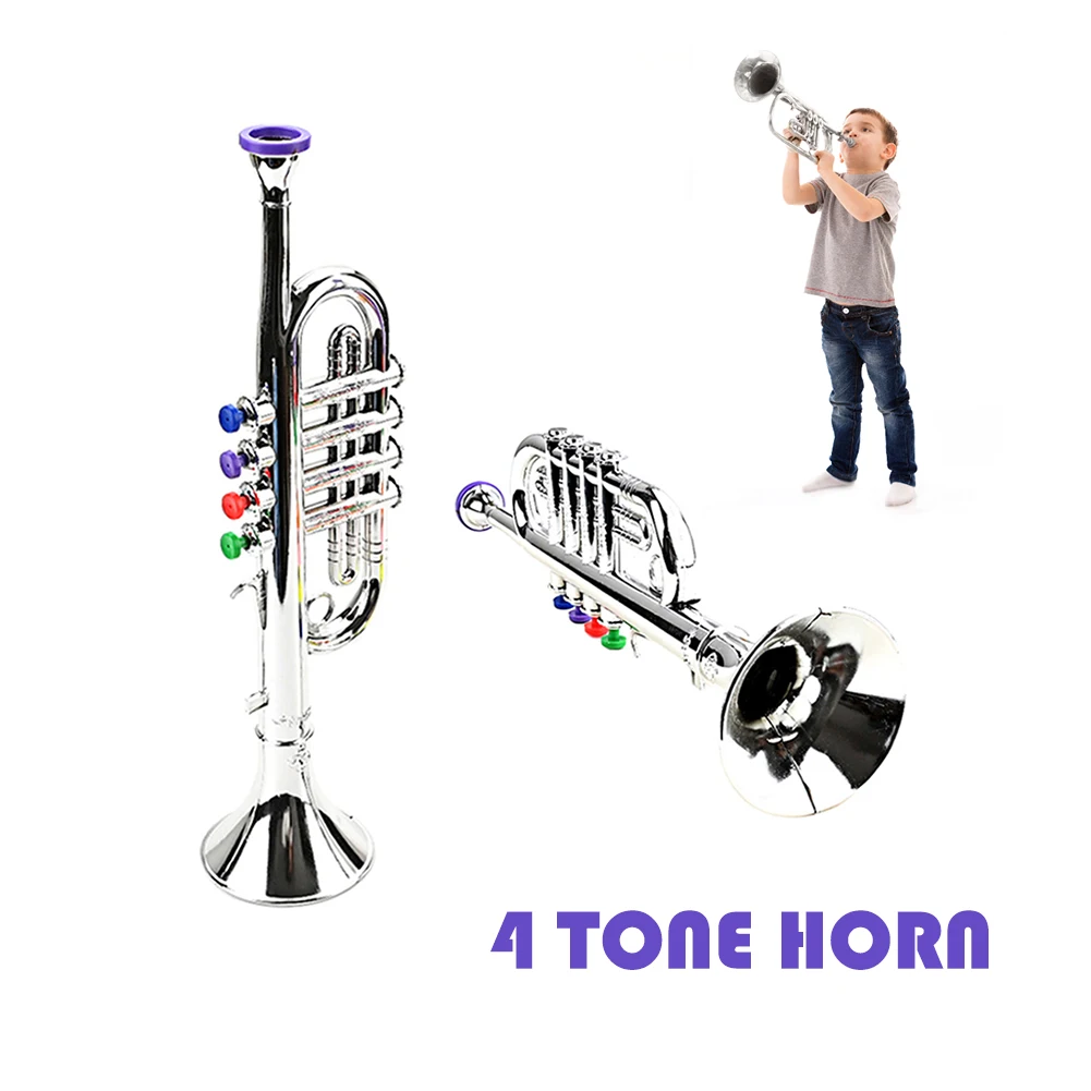 Trumpet Musical Instrument Professional Music Playing Tool Early Educational Toy for Children Boy Girl Birthday Christmas Gift