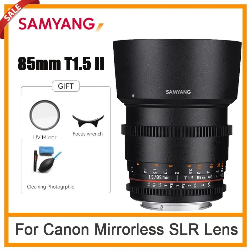 Samyang 85Mm T1.5 Ii Cine Lens Obiettivi Manuali Grandangolari Full-Frame Per Canon M Canon Rf Slr Micro Slr Camera Lens