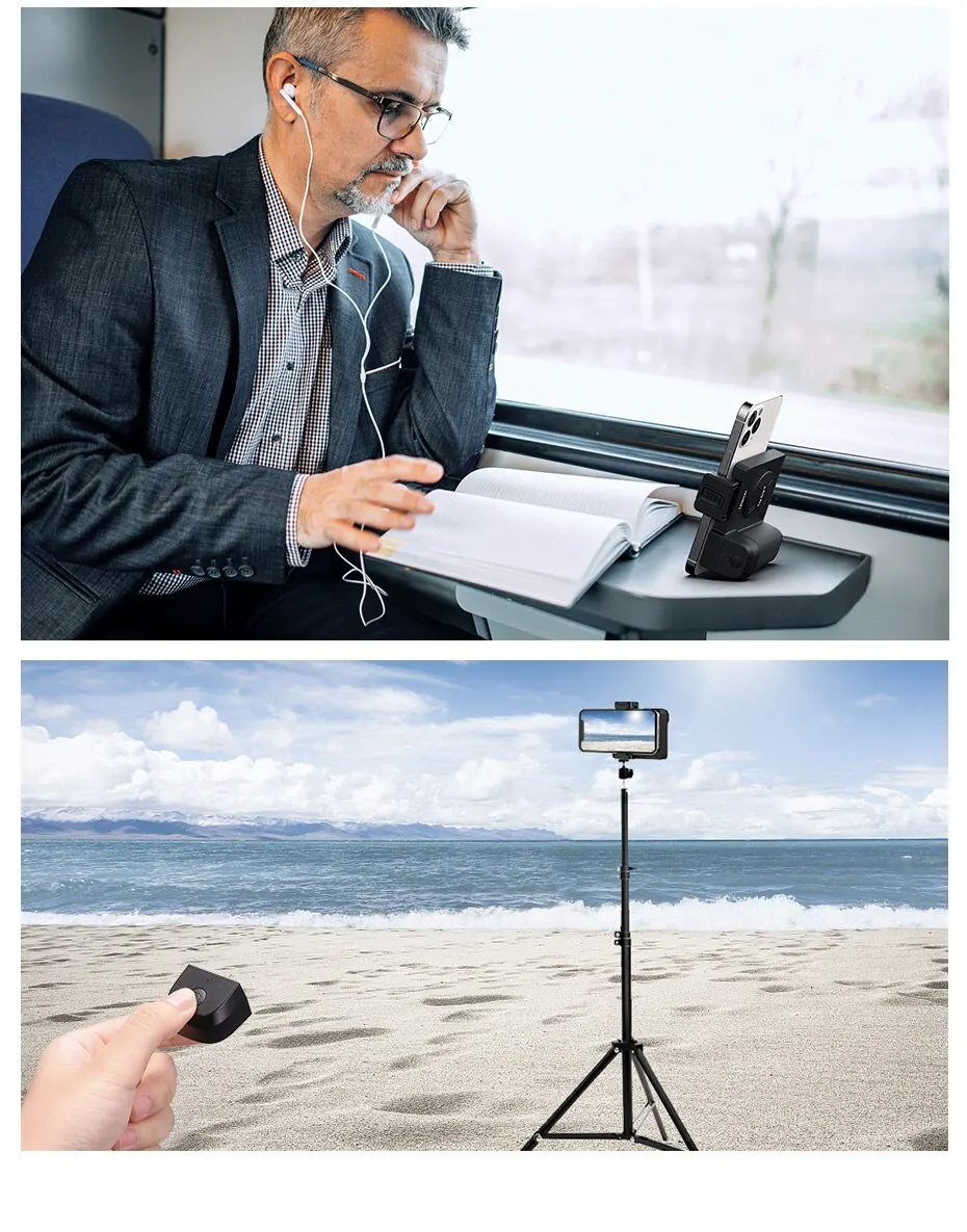 Perche à selfie portable Bluetooth avec obturateur de téléphone pour la photographie Vlog iOS Android