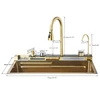 Shinesia Stainless Steel Kitchen Waterfall Sink Large Single Sink Dish Basin Sink With Cold and Hot Controlled Faucet 2