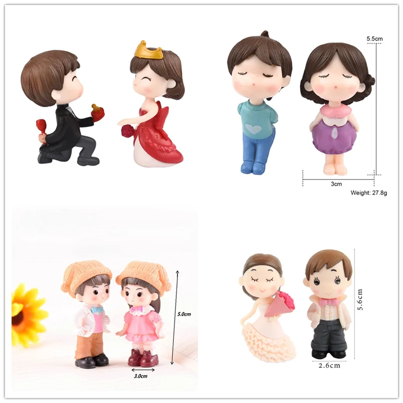 

Micro Landscape Small Lovers Play Romantic Wedding Doll Statue Mini Model Tale Fairy Garden Resin Crafts Decorative