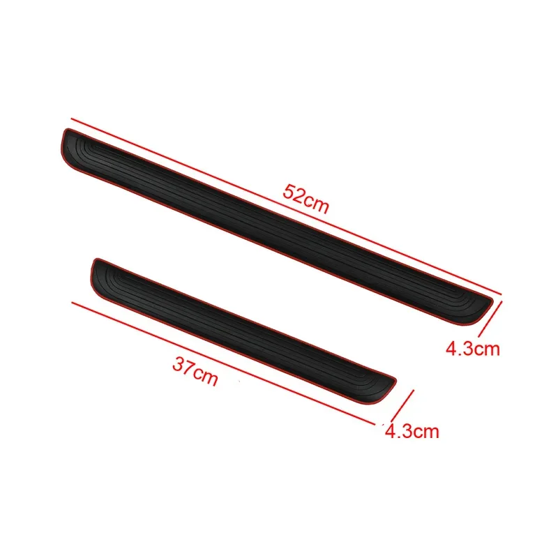 4pcs 고무 자동차 도어 실 스커프 커버 블랙 도어 패널 가드 프로텍터 트림 안티 스크래치 외부 부품 자동차 장식 액세서리