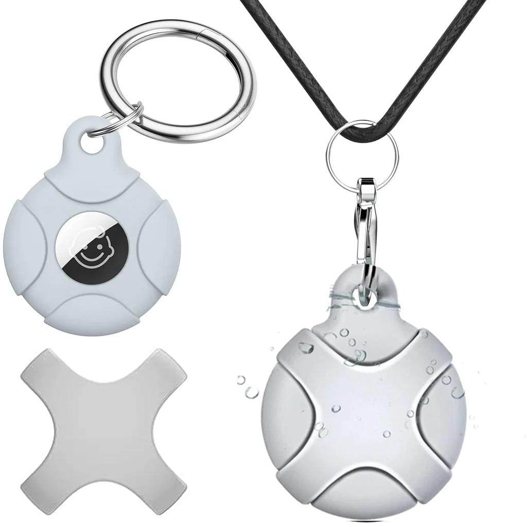 Children's AirTag Necklace with Secure Keychain Holder - Hidden GPS Tracker
