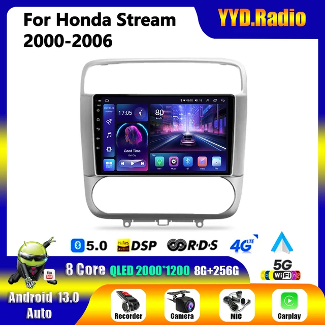 Android 13 Car Radio For Honda Stream 1 2000 - 2006 GPS Multimedia System Navigation 5G Stereo Auto Carplay No 2 Din DVD Unit