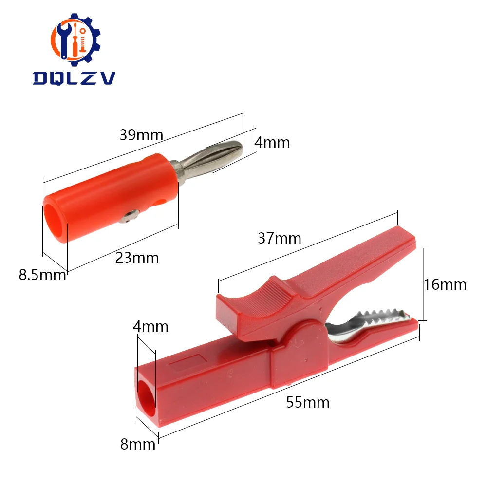 Battery Test Clip 55MM HV Alligator Clip For Banana Plug 4mm Multimeter Pen Cable Probes Crocodile 2PCS