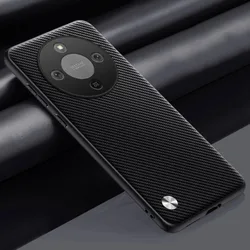 Luxury Silicone Edge Non - Slip Phone Case with PU Leather and Anti - Drop Protection for Honor X70 (Matte Black)