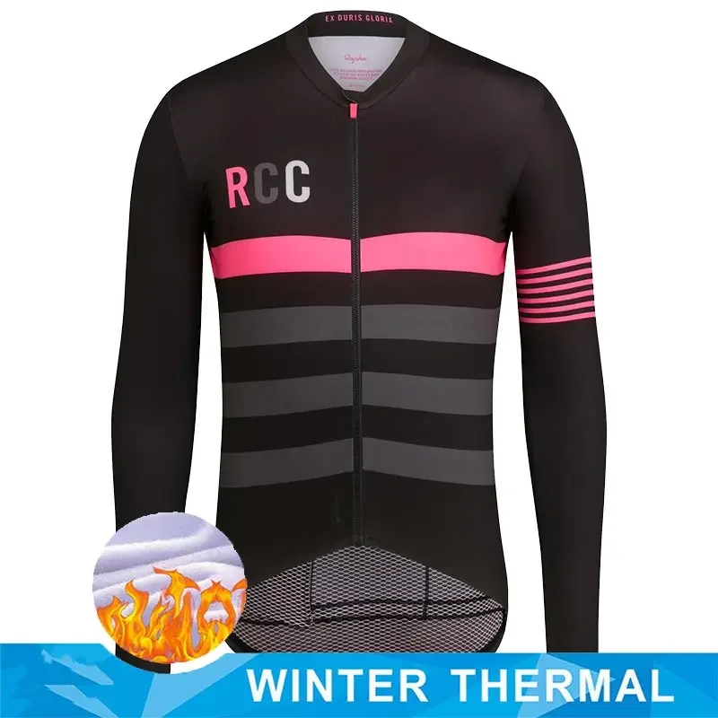 thumbnail image 1 of Maillot de ciclismo de alta calidad para equipos profesionales, ropa térmica de invierno de polar de manga larga para ciclismo de competición, ropa para deportes al aire libre, clásica a rayas, 1 of 5