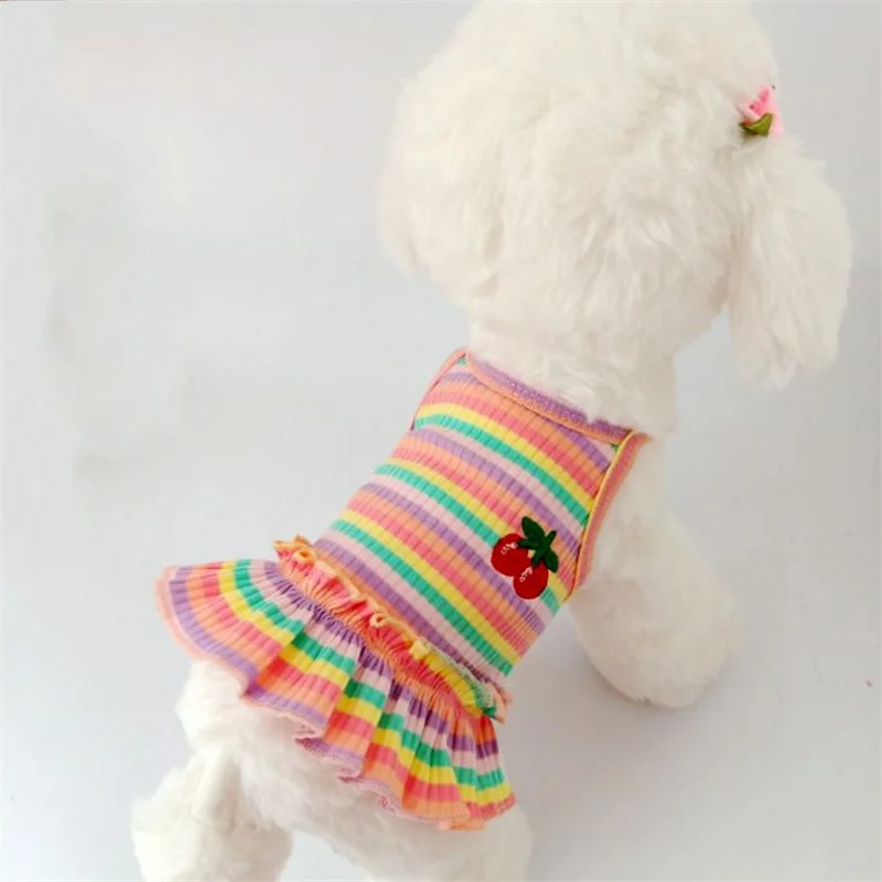 Puppy Summer Clothes Dog Fancy Dress for Small Breeds Dogs Pet Short Skirt Pomeranian One Piece Costume dog clothes