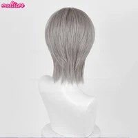 Jusqu'à la perruque de Cosplay Alien Stage Cosplay argent gris résistant à la chaleur cheveux spectacle de scène conique-con noël Halloween Anime perruques 3