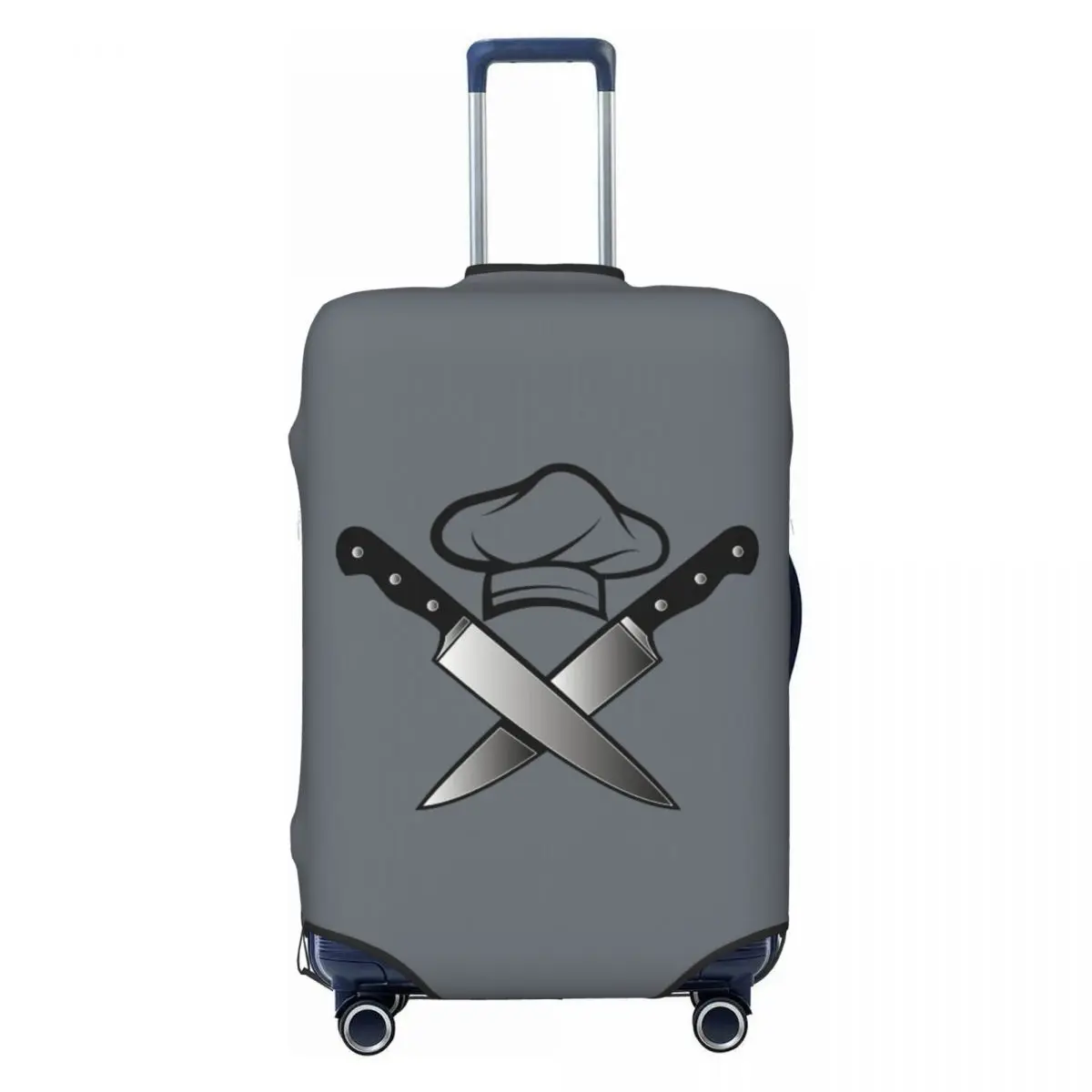 

Fashion Funny Cooking Skull Knife Chef Luggage Cover Protector Washable Travel Suitcase Covers