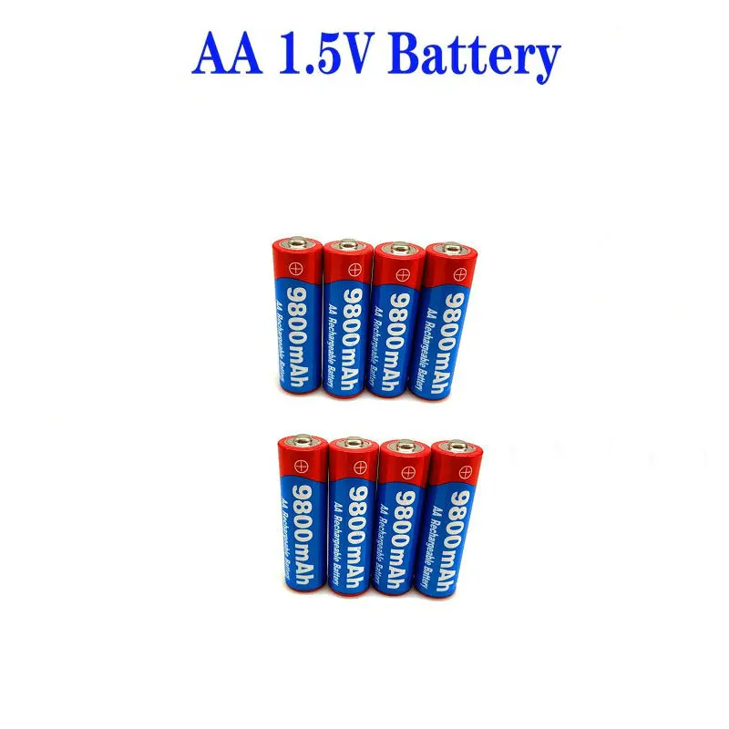 2021 New2~20pcs/Lot Brand AA Rechargeable Battery 9800mah 1.5V New Alkaline Rechargeable Batery for Led Light Toy Mp3 6