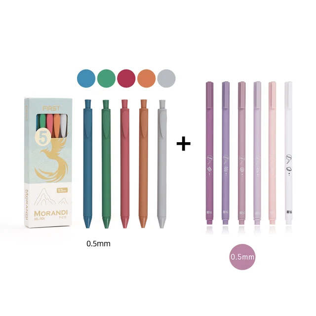 JIANWU 6pcs/set Creative cute morandi Simple small fresh gel pen kawaii Quick drying Cap neutral pen journal supplies Stationery 2022 new  set A