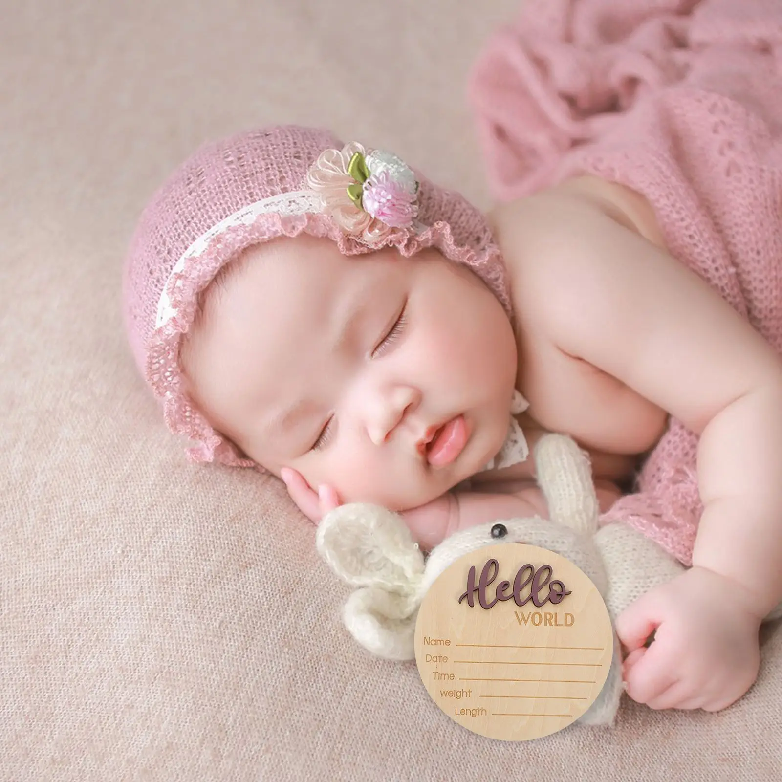 Wooden Baby Monthly Milestone Cards Newborn Souvenirs Sign Photography Prop Wood Birth Announcement Gift