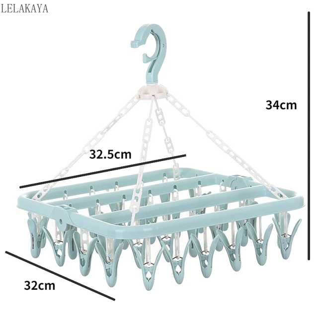 Tendedero plegable para calcetines, colgadores con rotación de 360