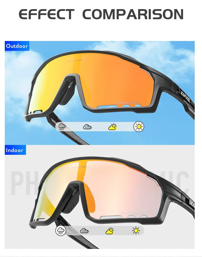 Óculos de sol fotocrômicos KAPOVE para ciclismo, feminino e masculino, MTB, mountain bike, estrada, esportes ao ar livre, bicicleta_voghion.com