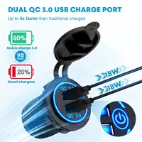 Panneau de commutation 24V, panneau de commutation marin, étanche, panneau de commutation à 5 boutons, interrupteur Usb, voltmètre numérique Led, prise allume-cigare 3