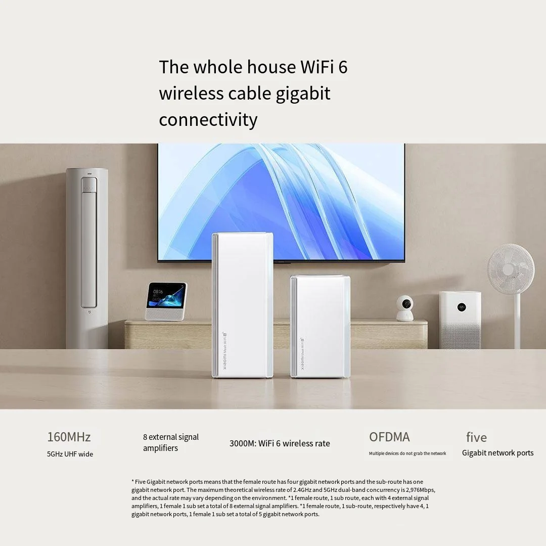 Xiaomi-redmi Dual mi Router Qualcomm Cpu Bluetooth Malha 160mhz Nfc Wpa3 Vpn Use Mesh Repeater Sinal Externo Toda a Casa - Imagem 3