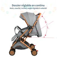 Poussette bébé, chariot avec moustiquaire, jusqu'à 20 kg, avec panier de rangement, 4 roues, poussette pliable, poussette portable pour animaux de compagnie 4