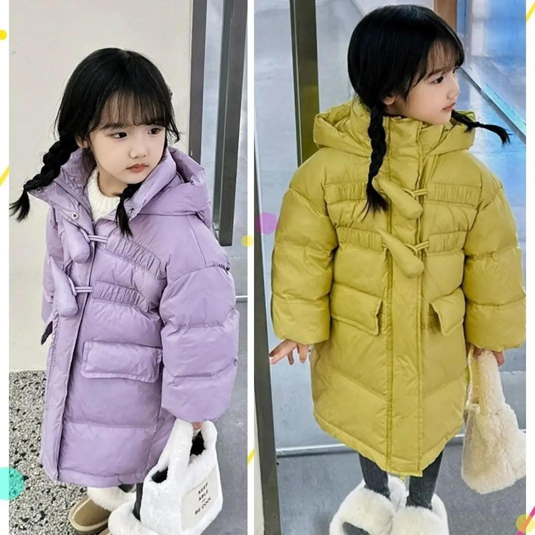 

New children's warm down jacket for girls Korean version of small pepper thickened hooded Korean version of foreign style