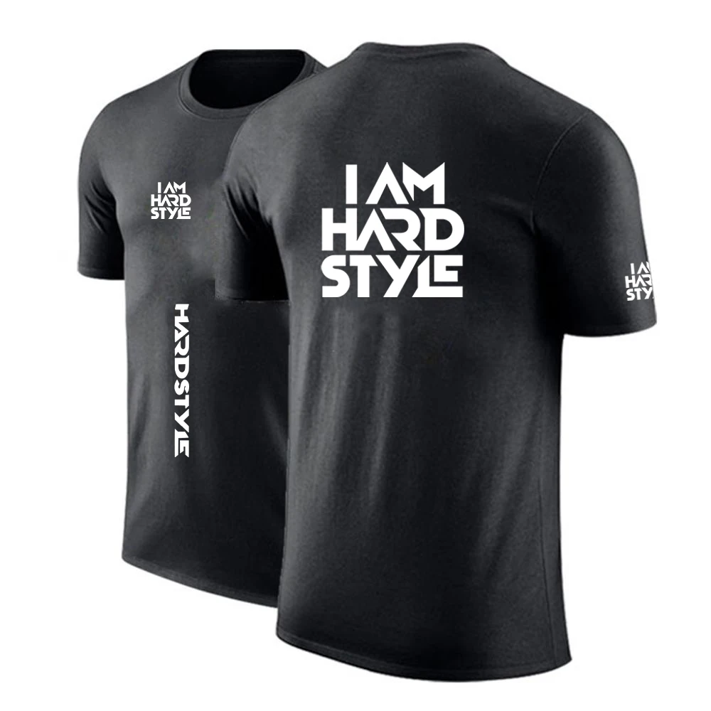 Summer Mens Hardstyle Logo Printed Short Sleeves Sports Tee