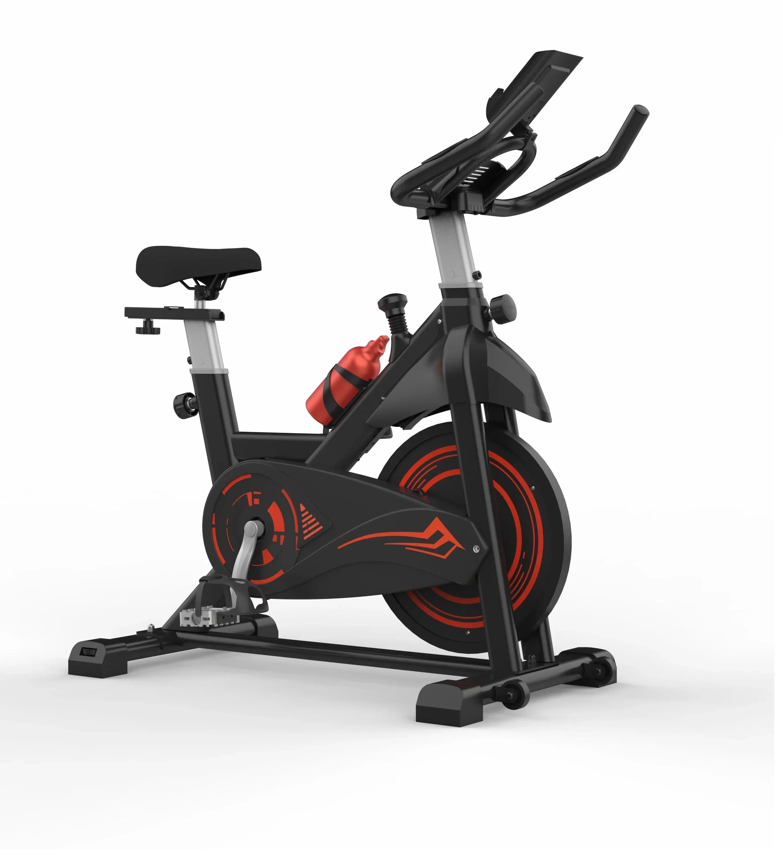 Indoor Cycling Bike Brake Pad Magnetic Stationary Bike Cycle with Tablet Mount Comfortable Seat Cushion