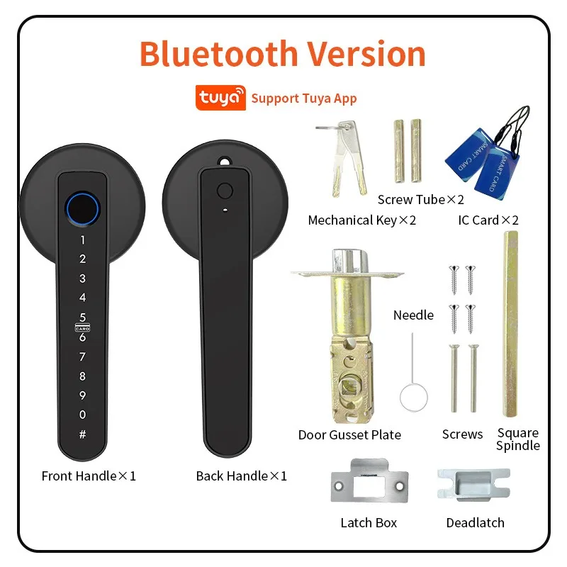 Smart Fingerprint Door Lock - Keyless Entry with PIN Code & Lever Handle, Anti-Peep Design for Home Security, Auto-Lock