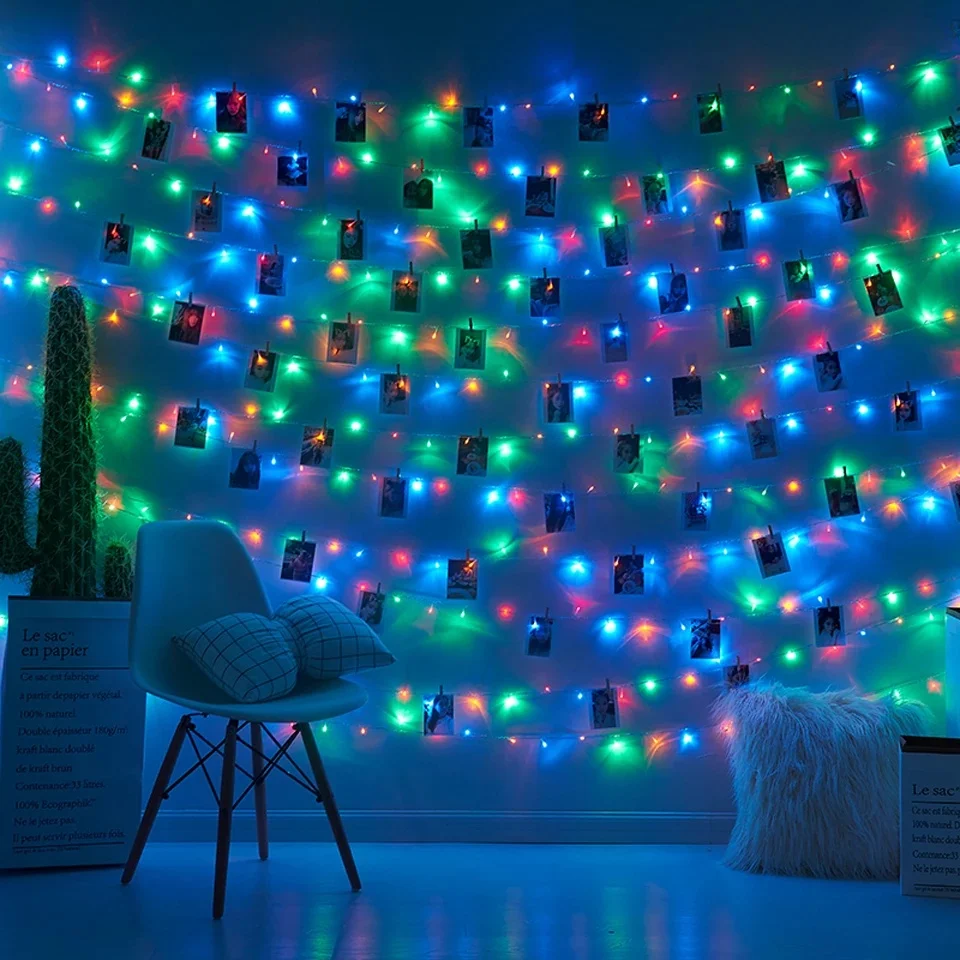 

LED String Lights 3M Photo Clip Fairy Lights Outdoor Battery Operated Garland Christmas Decoration Party Wedding Xmas Gift