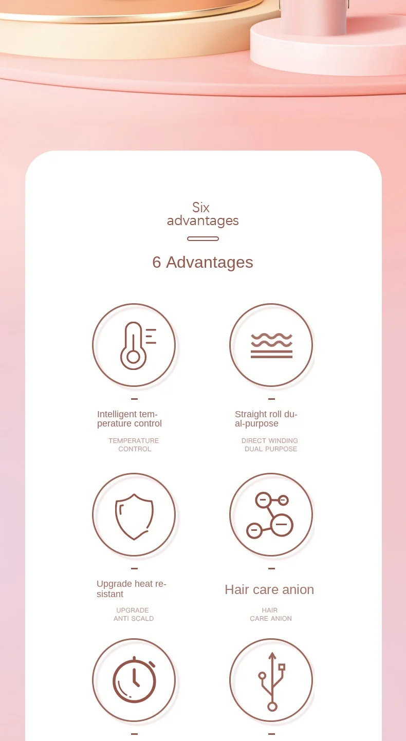 Description Picture 3 of itemMini Wireless Hair Straightener Charging Portable USB Clamp Bangs Curling and Straightening Dual-purpose Hair Straightener ???