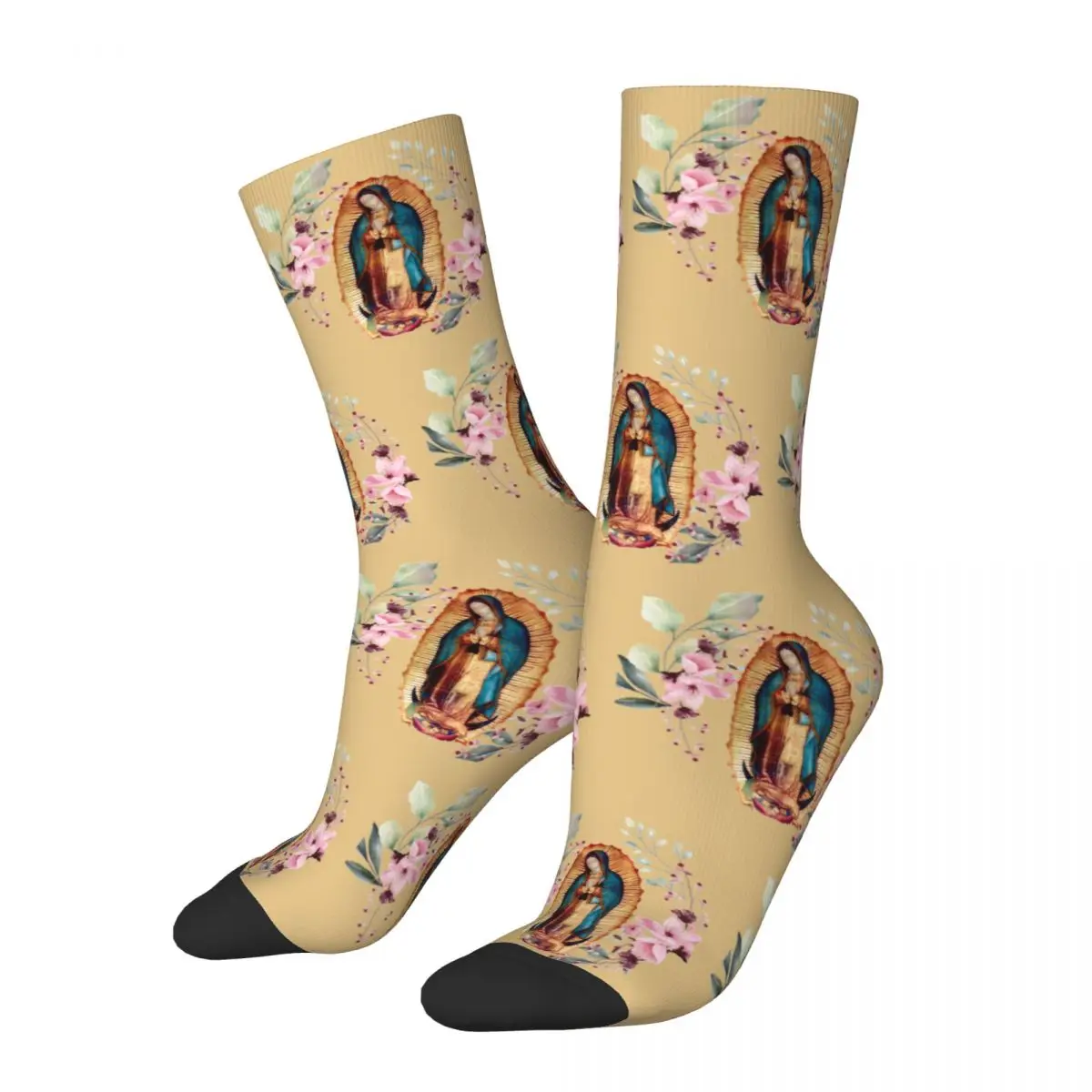 

Harajuku Women Men Socks Our Lady Of Guadalupe Virgin Mary Accessories Cute High Quality Stockings All Season