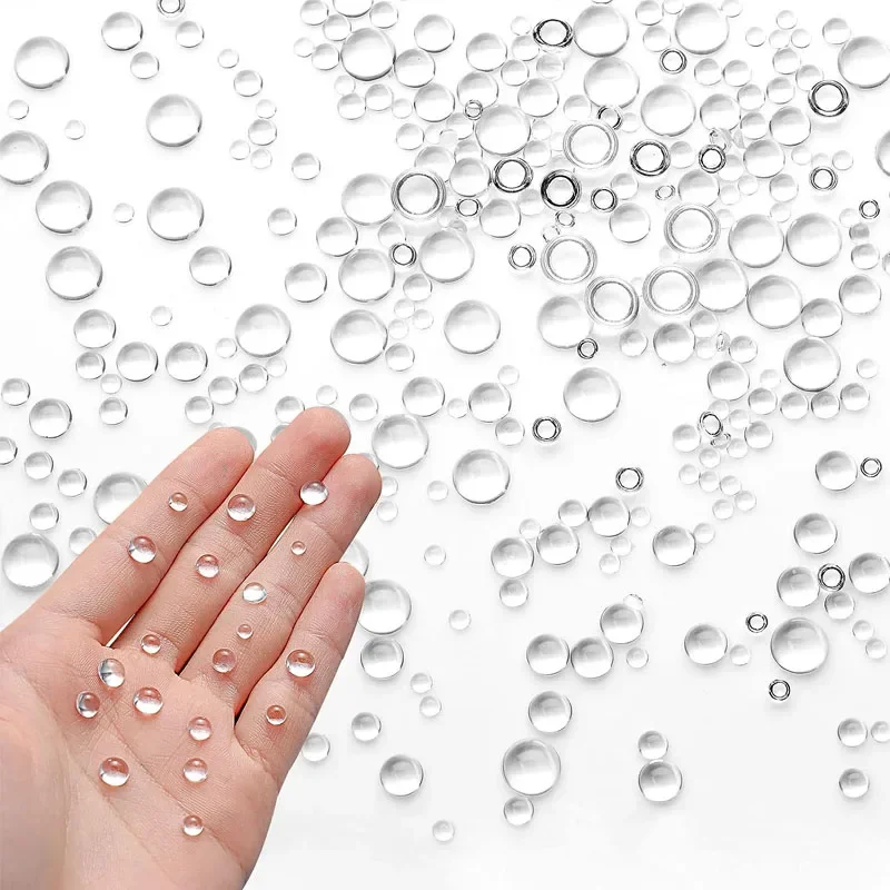 350Pcs Clear Dewdrop Holographic Water Droplets Embellishments Card Making Resin Beads for DIY Crafts