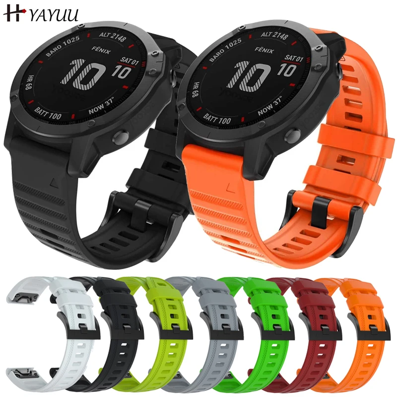 Cinturino Per Orologio Per Garmin Fenix 6X / 7X, Cinturini In Silicone Da 26Mm Quick-Fit Per Bracciale Fenix 6X Pro/Fenix 5X 5X Plus/Fenix 3 Hr