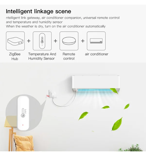 ZigBee Smart Temperature And Humidity Sensor eWeLink App Remote Monitor For Smart Home Work With Alexa Google Yandex Alice Z2M 6