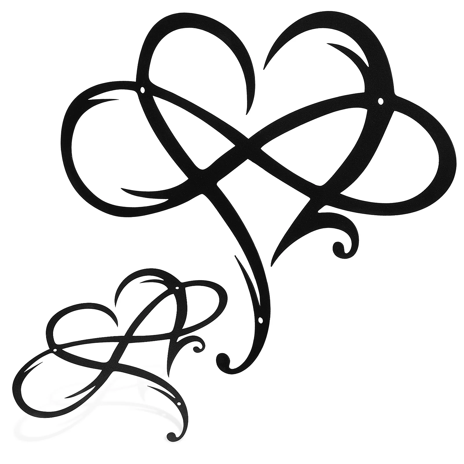 

2 Pcs Heart Metal Wall Home Decor Decoration Decorative Ornament Love