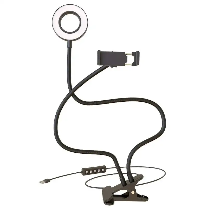 

White and RGB LED Ring Light with Smartphone Holder Led lights Room decorations напольная лампа Mushroom Wall deco
