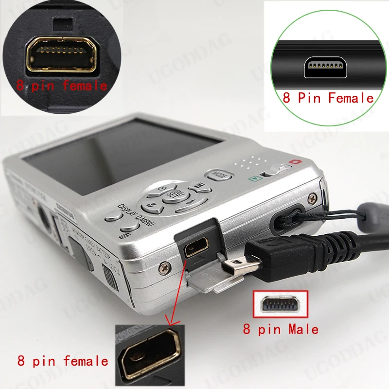 UC-E6 디지털 카메라 USB 데이터 케이블, 니콘 쿨픽스, 후지, 파나소닉, 올림푸스, 용, 미니 8 핀 데이터 케이블, 150cm, 1.5m