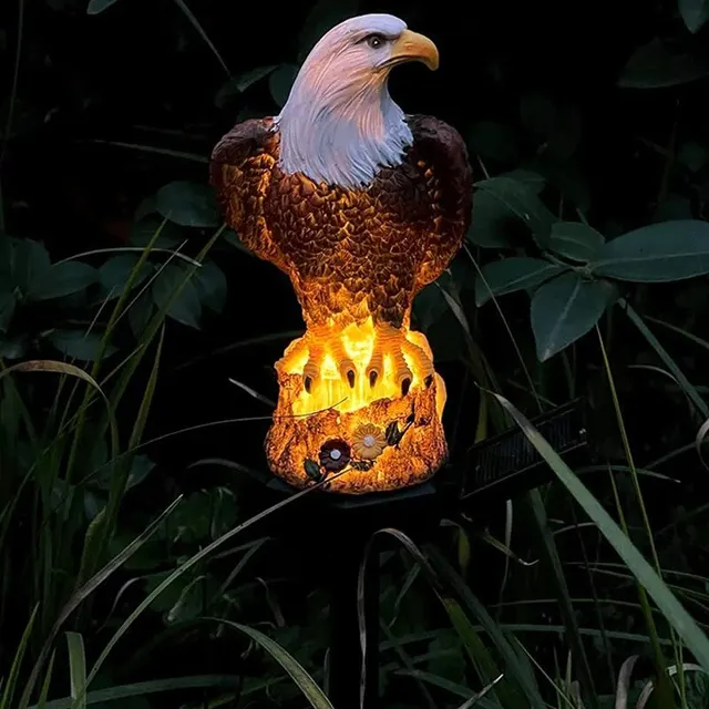 Lampe de pelouse d'aigle en résine solaire, lampe au sol LED extérieure, lampe décorative de Patio, lampes décoratives de pelouse de jardin 1