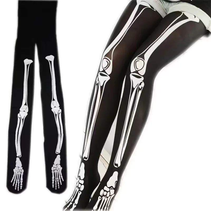 Women Pantyhose Fashion Tights Sexy Skeleton Legging For Women Young Girls