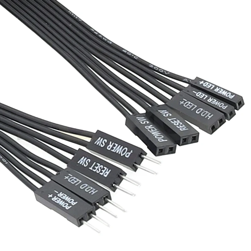 Фото Для переключателя материнской платы жесткого диска SSD LED/PLED/сброса питания SW удлинительный кабель 20/30/50/100 см №3
