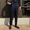 2025 New Naples High Waist Mens Suit Pants Double-Blade Gurkha Chino Slim Fit Trousers Fashion Men Wedding Party Casual Pant 1