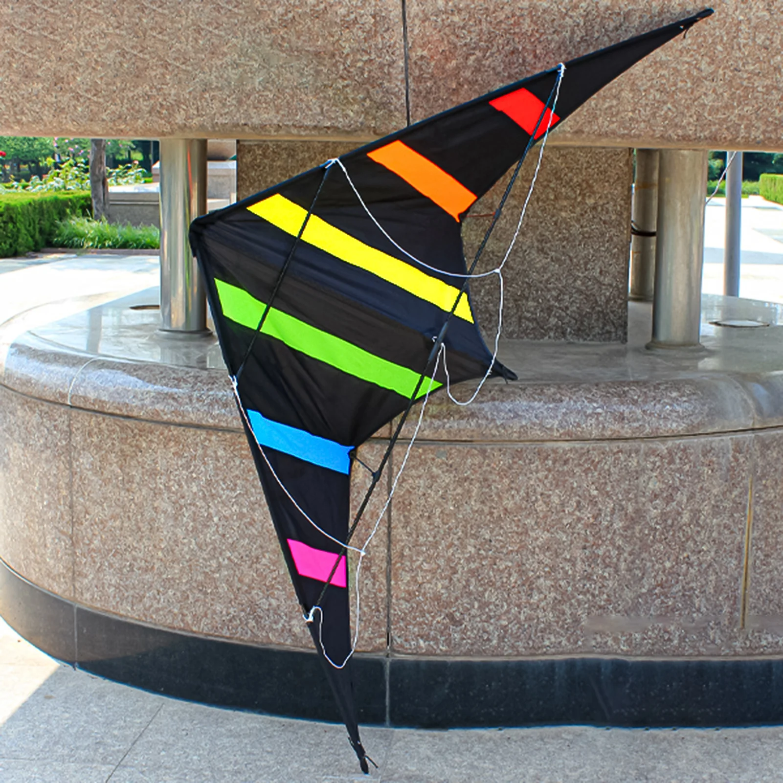 Kite Colorful Large Sound 1.2M Triangle Stunt Kite Triangle Dual Line Flying Kites Flying Toy for Entertainment