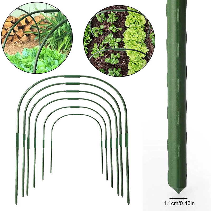 1/3/6PCS 11mm Garden Hoops Plastc Frame Gardening Bed Tunnel Support