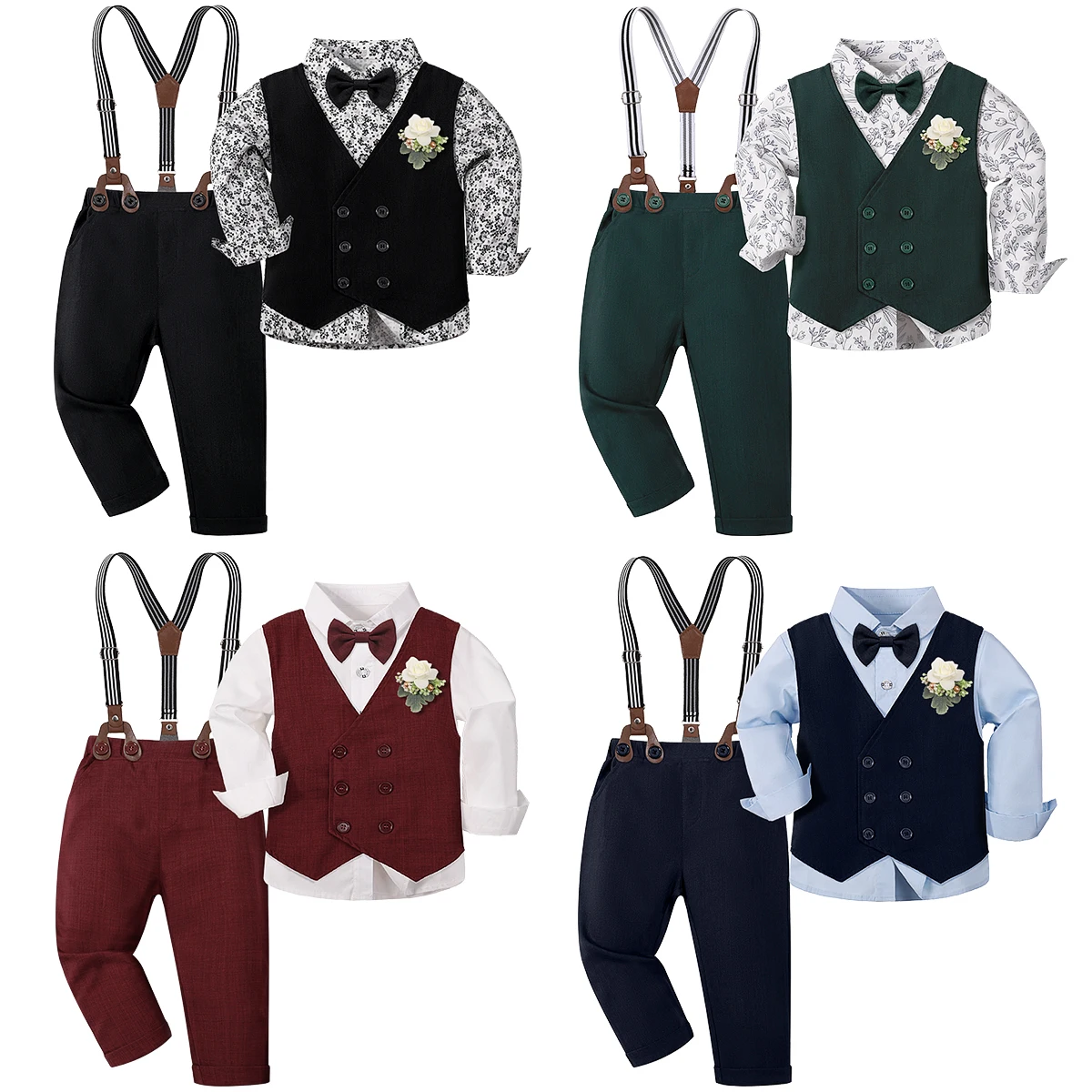 Baby Jungen Kleidung Kleinkind Hochzeit Outfit Set Kind Ostern Kirche Anzug Kleinkind Weihnachten Halloween Weihnachten Formale Geburtstag Party Geschenk 6PCS