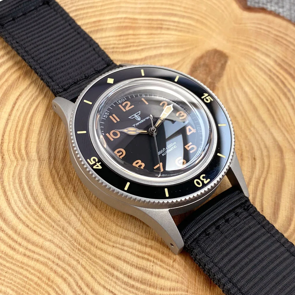 20ATM Waterproof Tandorio 40mm Sapphire Glass NH35 Retro Automatic Men Watch Fifty Fathoms Luminous 120 clicks Bezel Solid Back