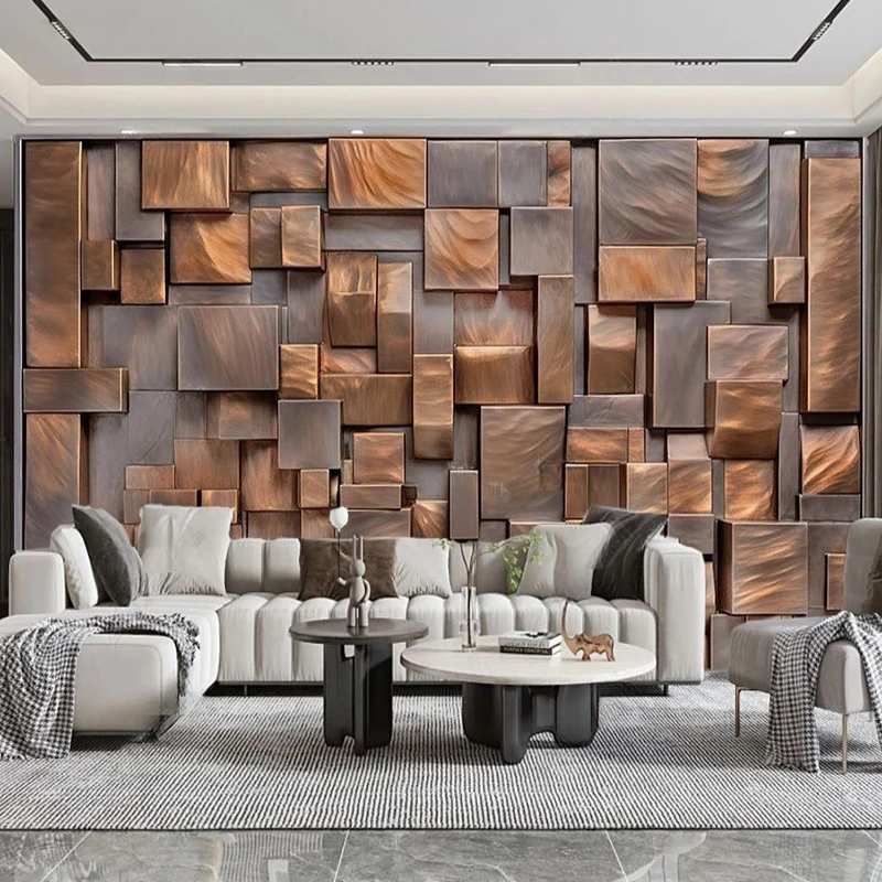 Photo Wallpaper Modern Abstract Art Gold Block Relief Pattern Mural Living Room Dining Room Home Decor Art Fresco Wall Painting