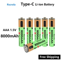 Batterie Li-ion AAA grande capacité, port Type-C, longue durée de vie, rechargeable, charge rapide en 1h, plus de 1200 cycles de charge. 1