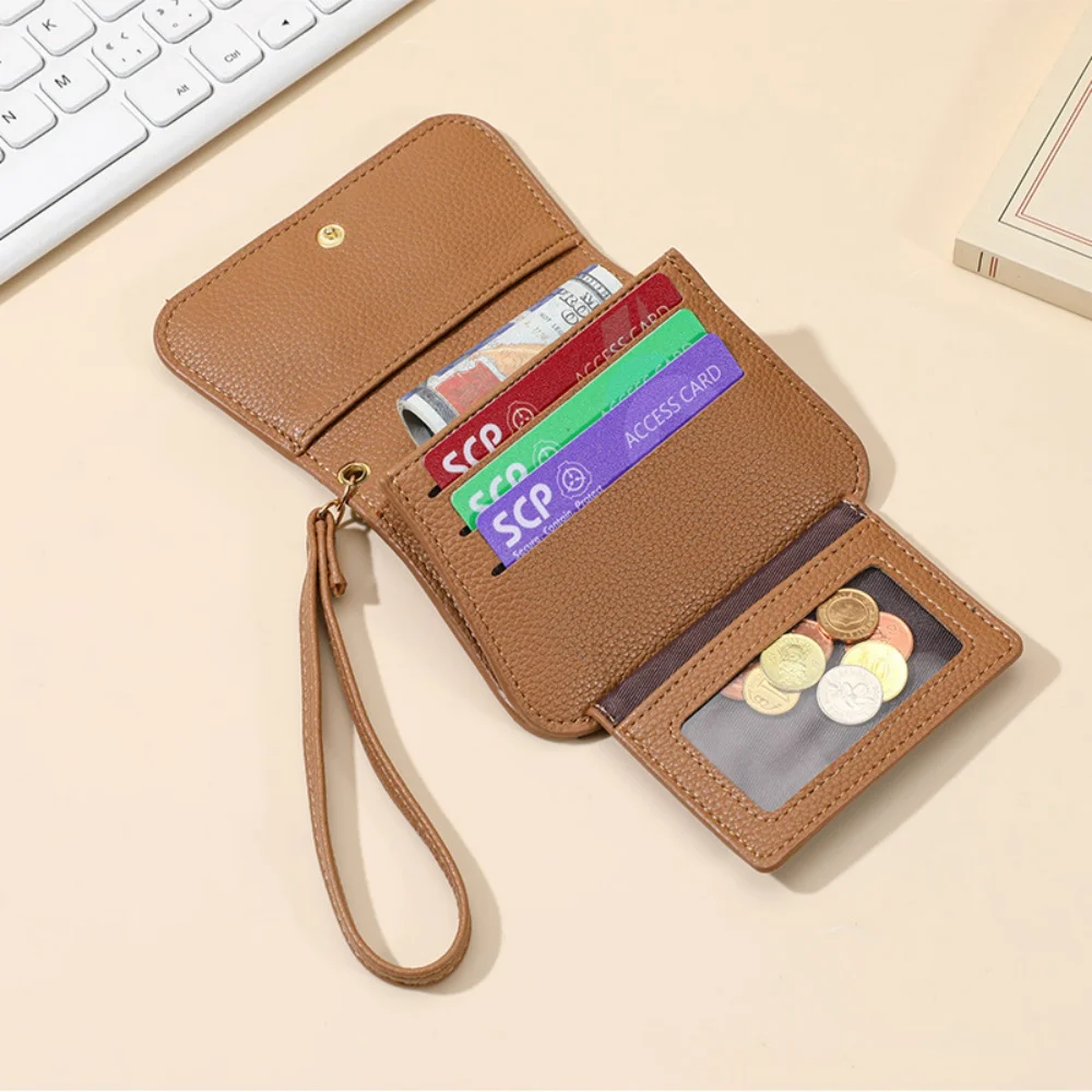 Fashion Wallets Girls Cute Bow Small Wallet Aesthetic Card Holder Classic Three Fold Purse For Women Student Simple Coin Pouch