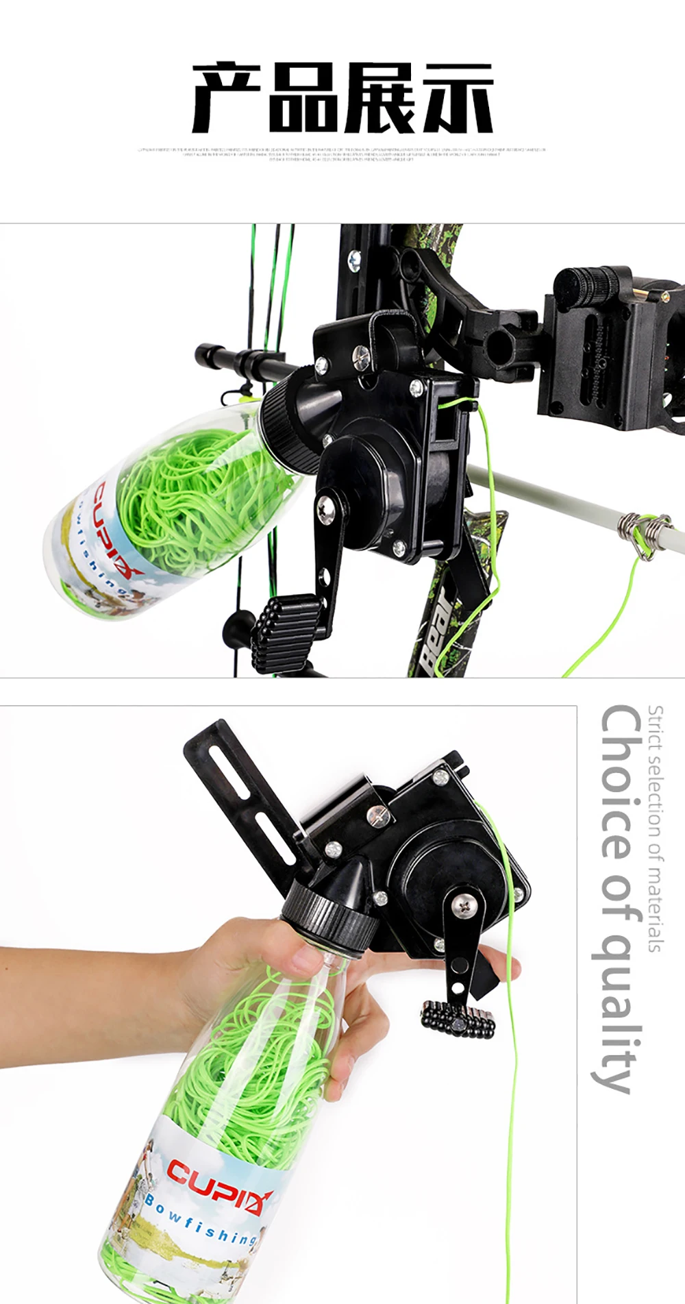 Archery Compound Bow Fishing Reel Rope Pot 40m Fishing Line ABS Aluminum  Alloy Bowfishing Reel Bow Shooting Hunting Accessories