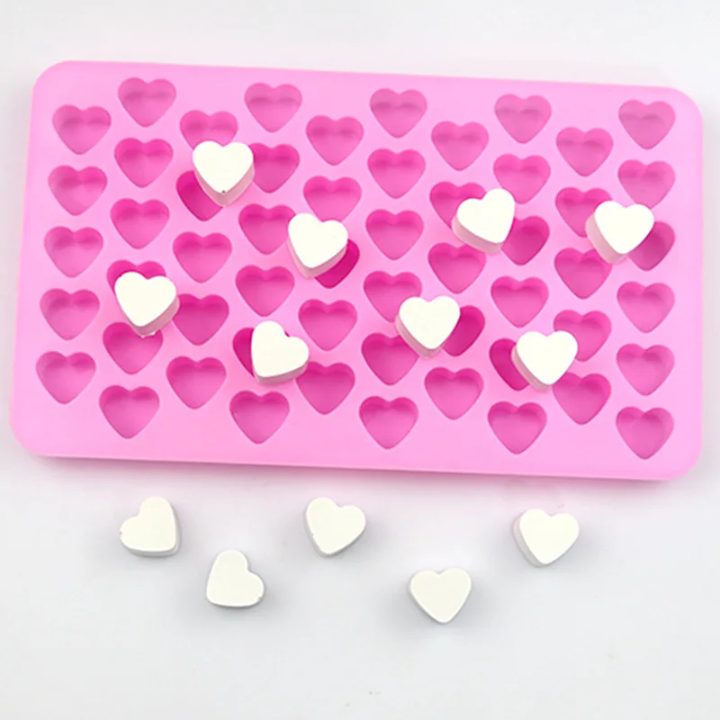 (2PCS)Mini heart heart silicone chocolate fudge mold DIY handmade